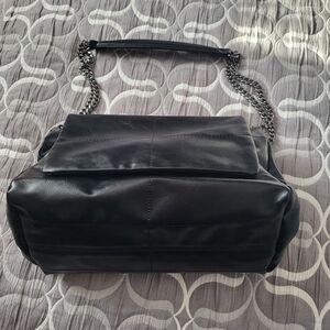 Zara Black Leather Shoulder Bag